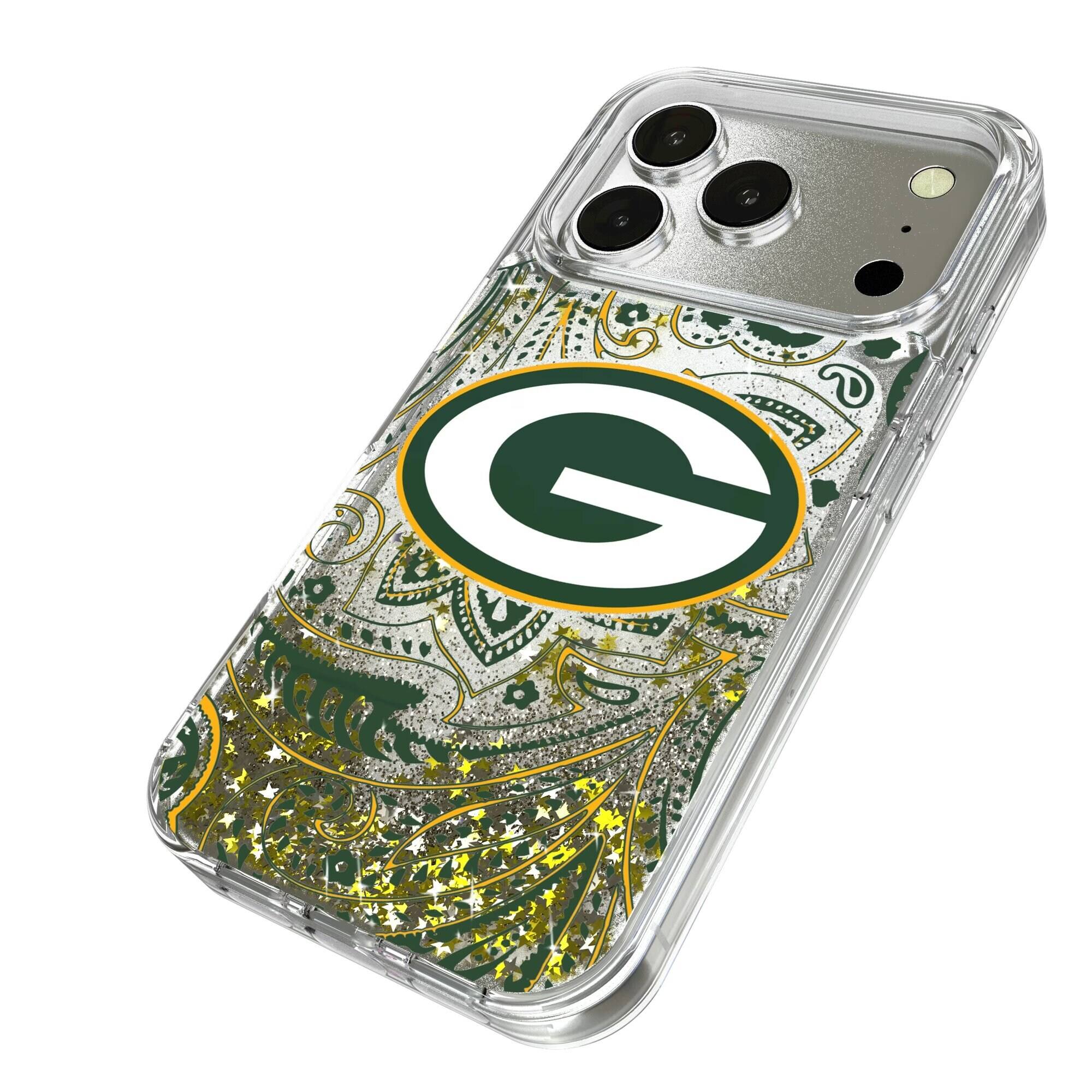 Alt View 1. Keyscaper - Green Bay Packers iPhone Paisley Design Glitter Case - 16 - Multicolor.