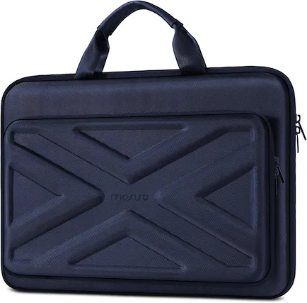 Front. mosiso - 15.6-16 inch Laptop Hard Case, Shockproof Waterproof Laptop Case Hard Shell Laptop Carrying Sleeve Computer Bag - Navy Blue.