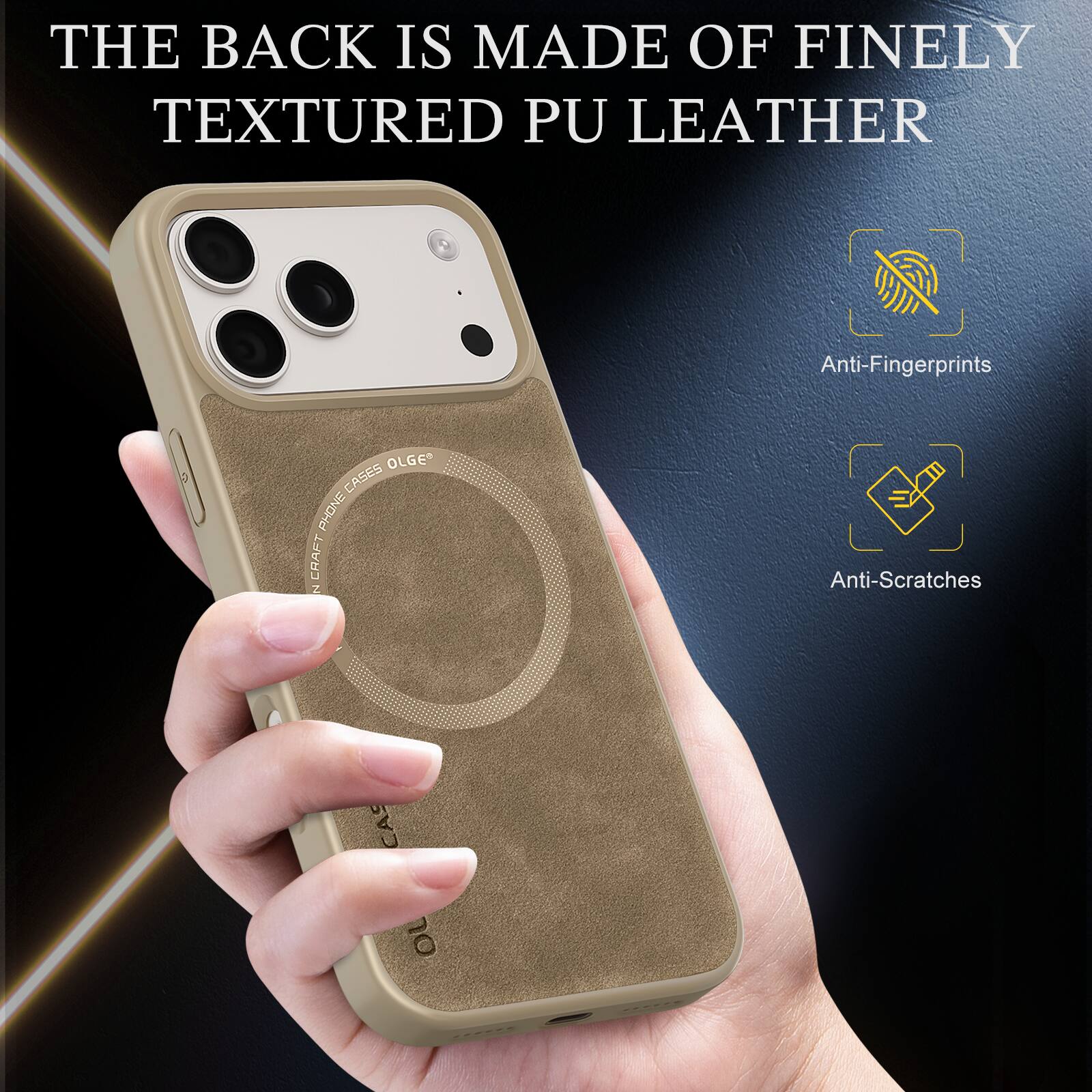THE BACK IS MADE OF FINELY TEXTURED PU LEATHER

Anti-Fingerprints

Anti-Scratches