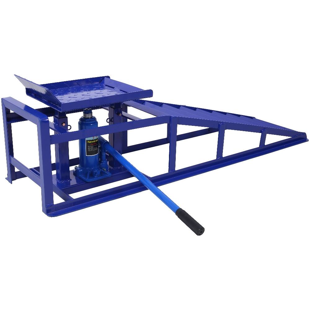 Alt View 1. Ropilly - 5 Ton Hydraulic Car Ramps Heavy Duty Steel Truck Service Lifts 10000 Lbs Capacity Adjustable Garage Repair Frame 2 Pack.