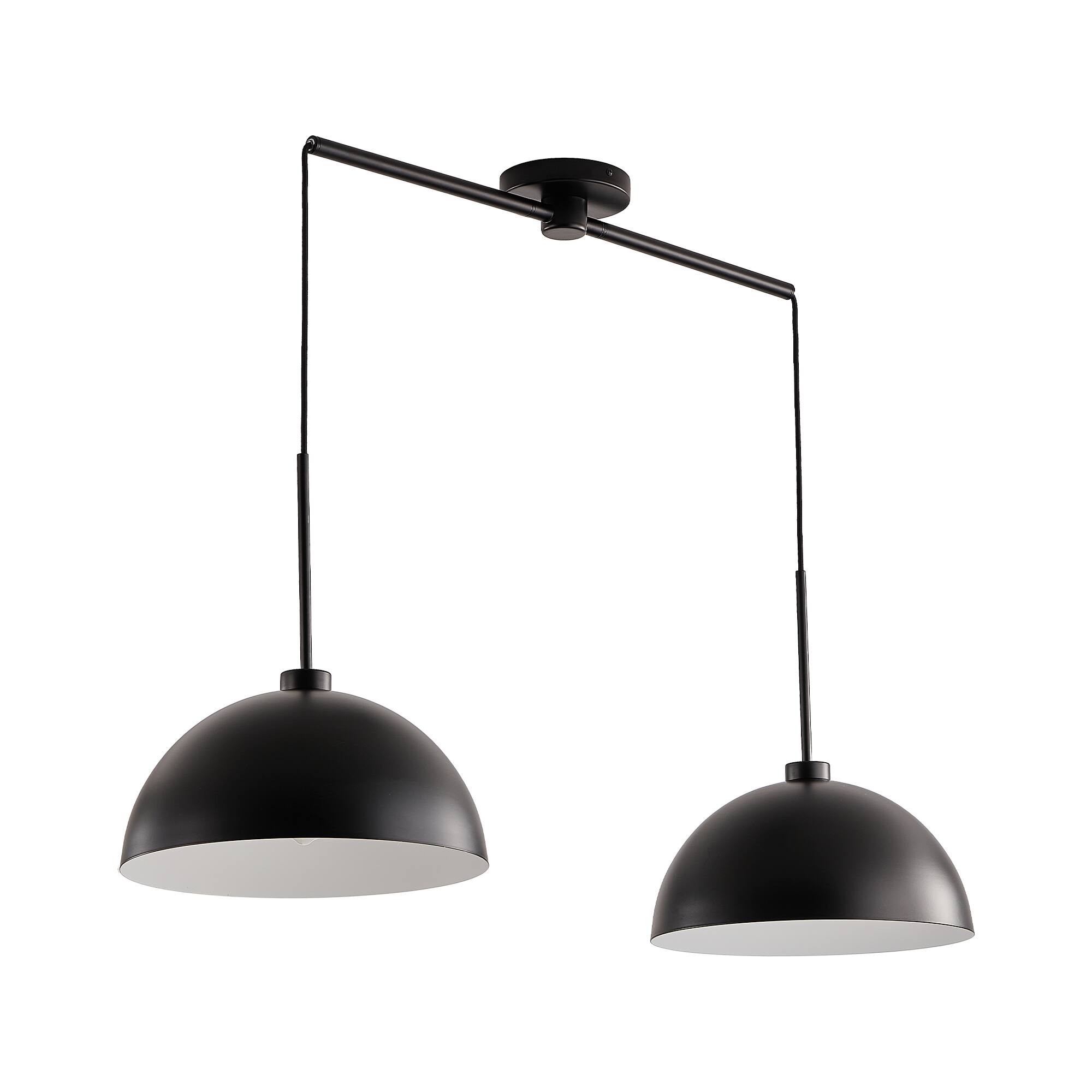 Alt View 1. Sofucor - 2-Pack Pendant Light Kitchen Island Dome Pendant Light Fixture Vintage Hanging Pendant Lighting fr Farmhouse Dining Room - Black.