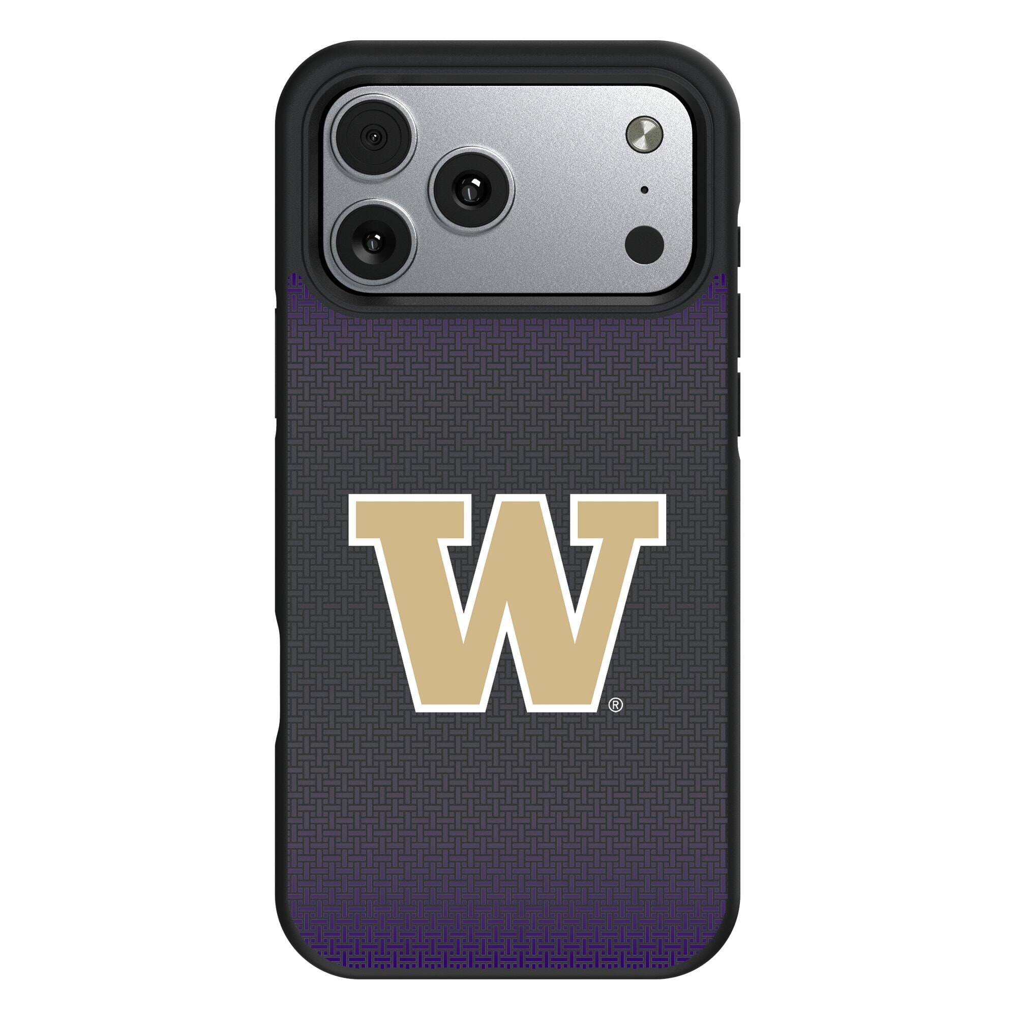Front. Keyscaper - Washington Huskies Bump Case with 8.2ft Drop Protection - 15 Plus - Black.