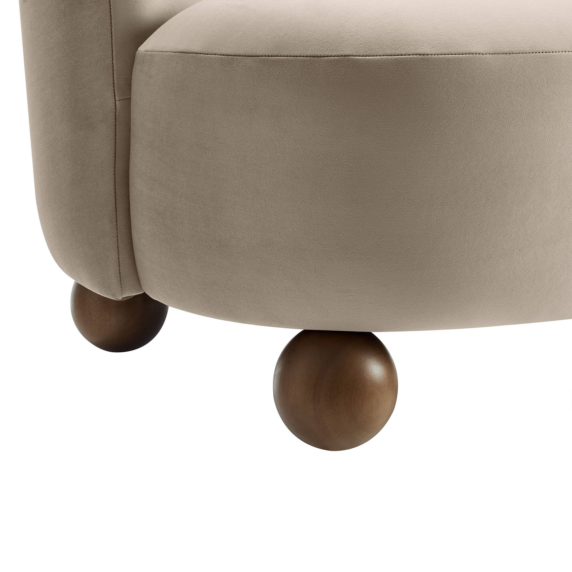 Alt View 5. Modway - Monroe Performance Velvet Accent Chair by Modway - Taupe Walnut.