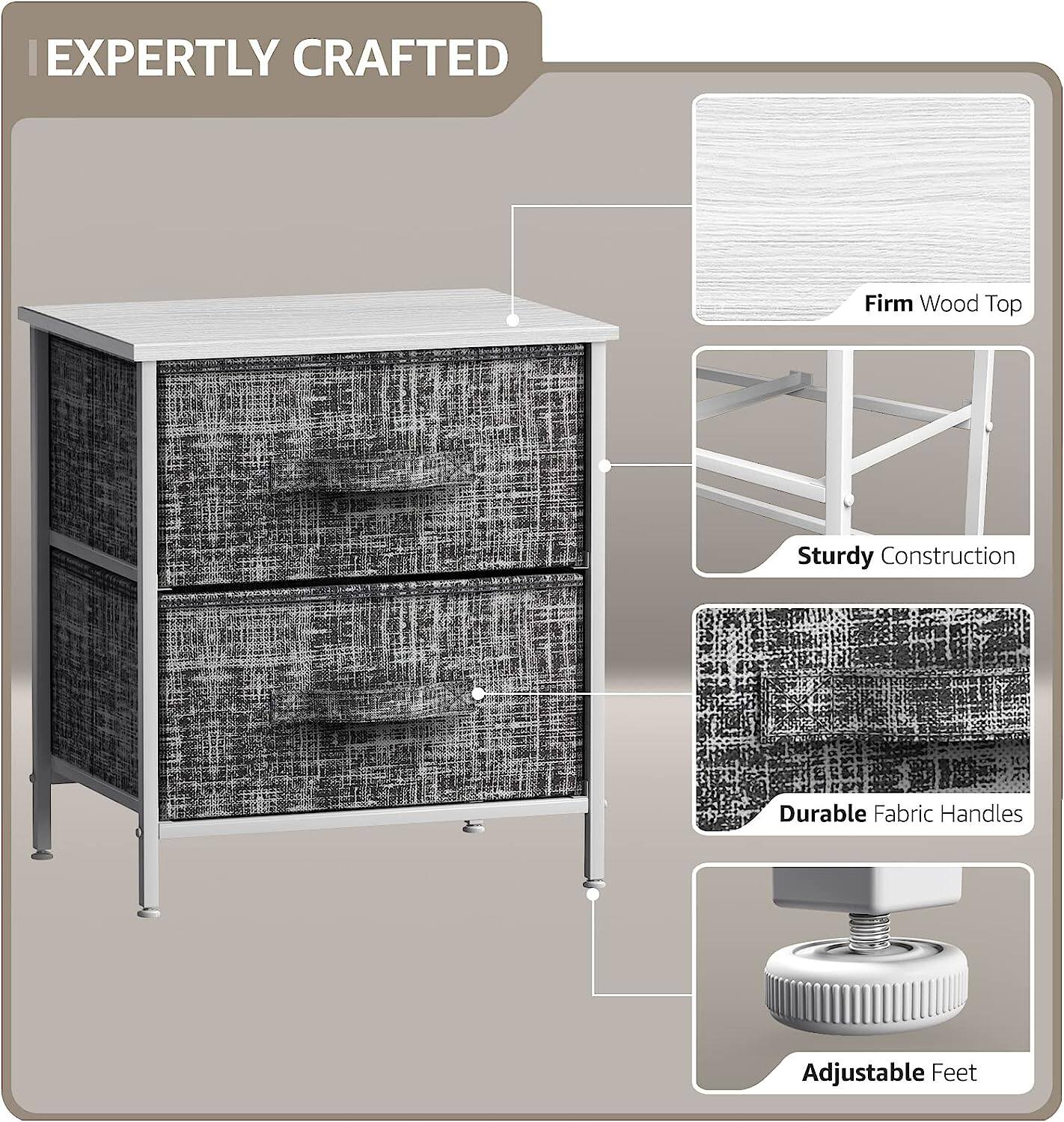 EXPERTLY CRAFTED

- Firm Wood Top
- Sturdy Construction
- Durable Fabric Handles
- Adjustable Feet