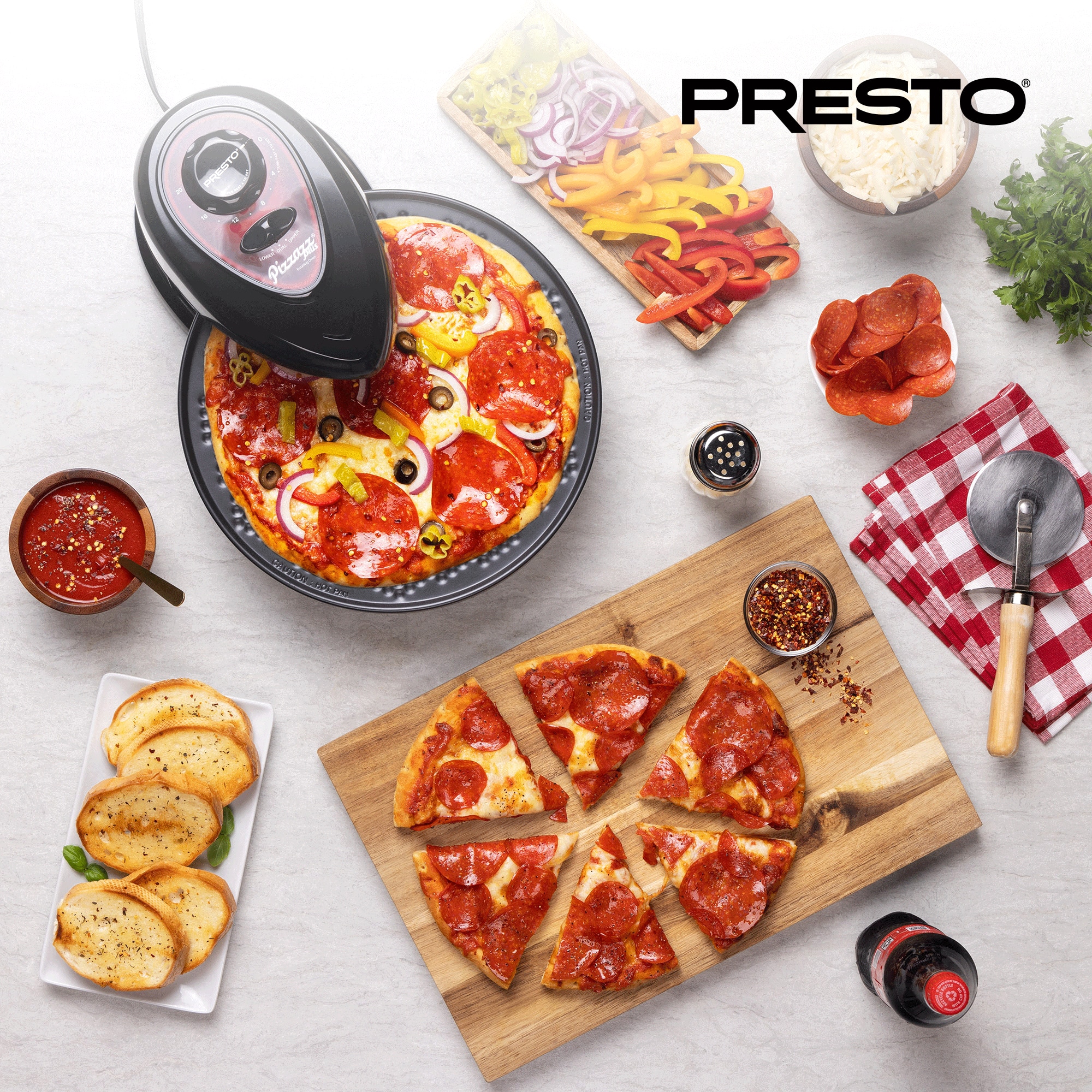 Presto Pizzazz Plus Rotating Pizza Oven, Bake 7 12