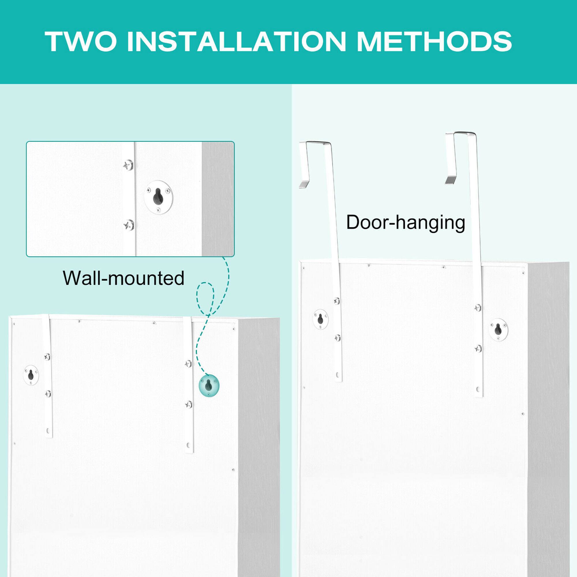TWO INSTALLATION METHODS

Wall-mounted

Door-hanging