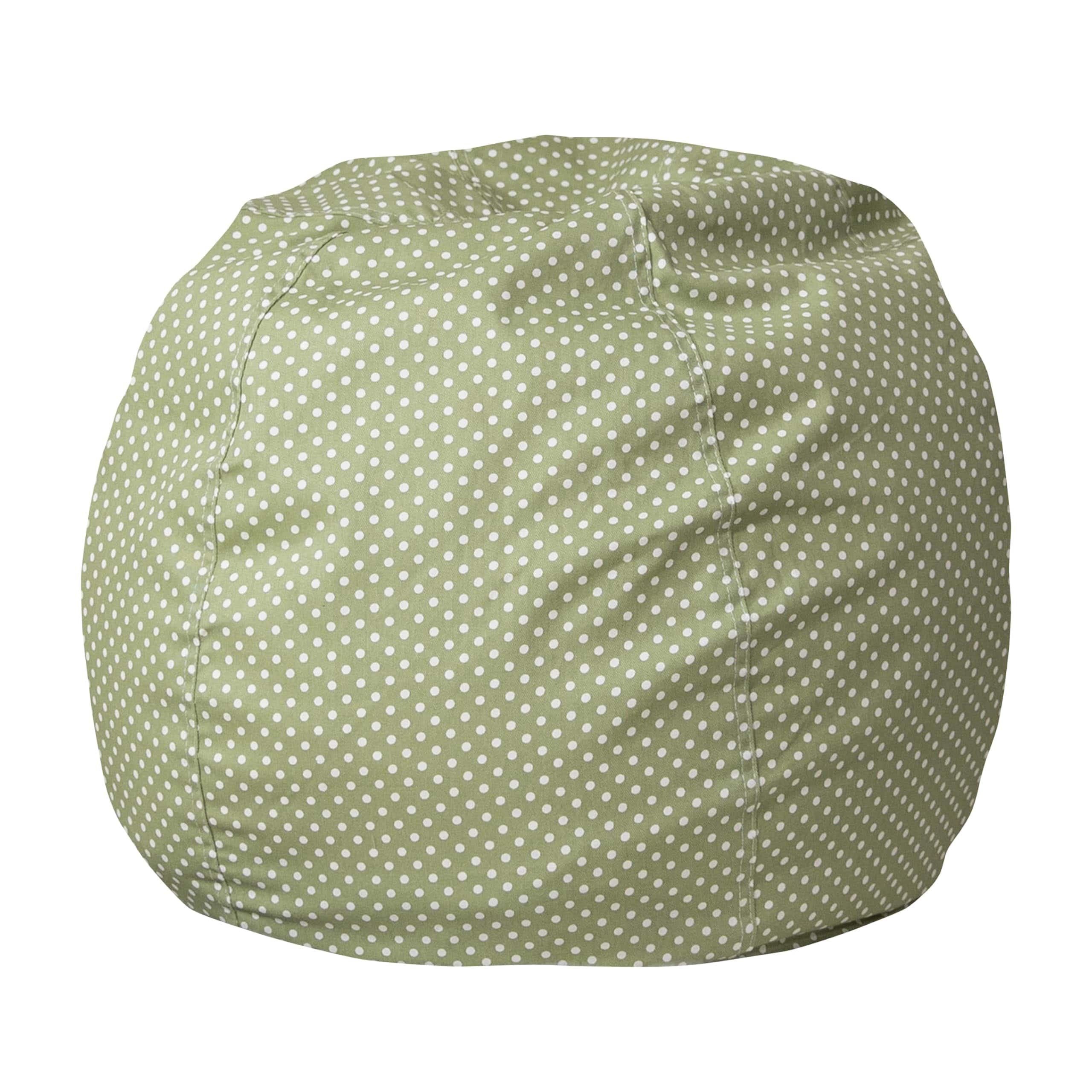 JETRANSPORT - Dillon Sherpa Bean Bag Chair Classic Refillable For And Teens Small Gray Filler/FabricALTERNATIVE - Green Dot