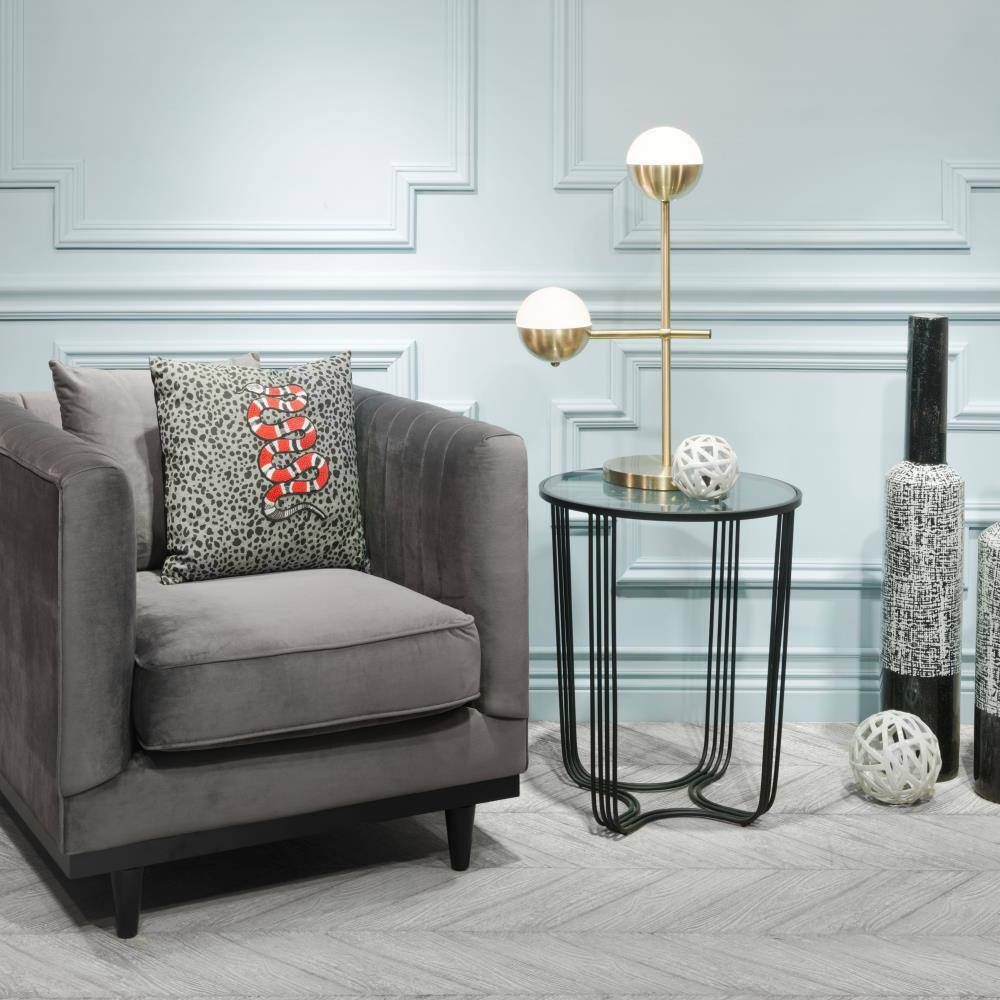 Angle. Hivvago - Waterloo Table Lamp White & Bronze - White & Bronze.