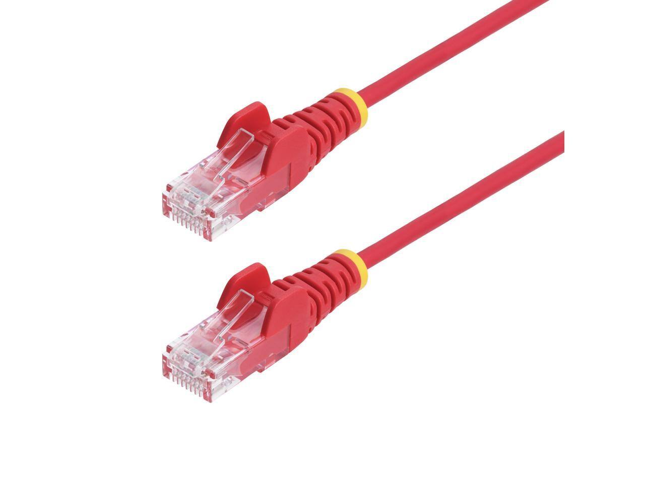 Alt View 4. StarTech.com - StarTech 6in Red Slim CAT6 Ethernet Cable, Snagless RJ45, LSZH, 28AWG Pure Bare Copper, Slim Network Patch Cable/Cord.