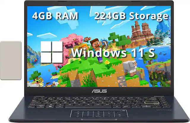 4GB RAM, 224GB Storage, Windows 11 S, ASUS