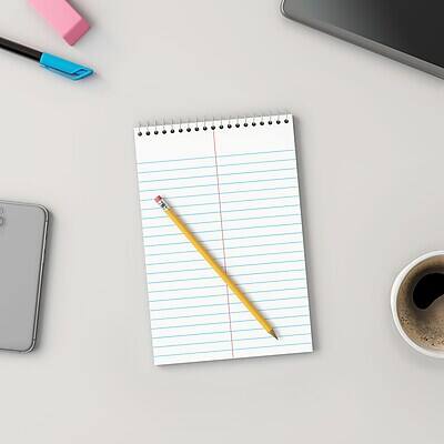 Alt View 6. Staples - Steno Pad, 6" x 9", Gregg Ruled, 80 Sheets/Pad, Dozen - White.