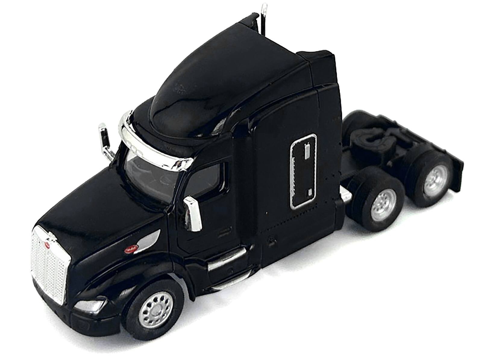 Angle. HO Logistics Replicas - Peterbilt 579 Sleeper Cab Black 1/87 (HO) Plastic Model Car by HO Logistics - Black.
