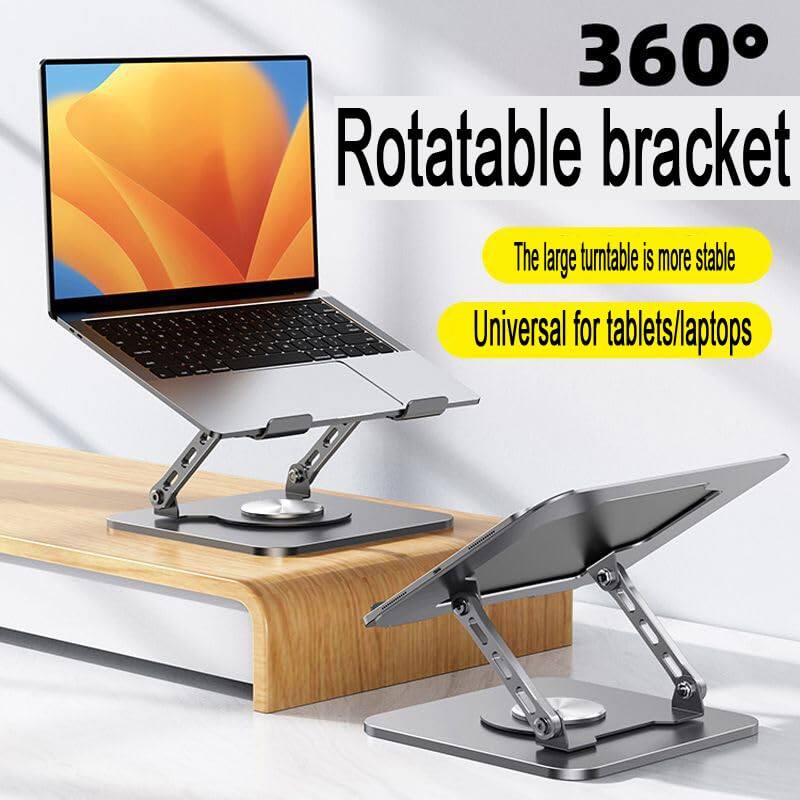 360° Rotatable bracket  
The large turntable is more stable  
Universal for tablets/laptops