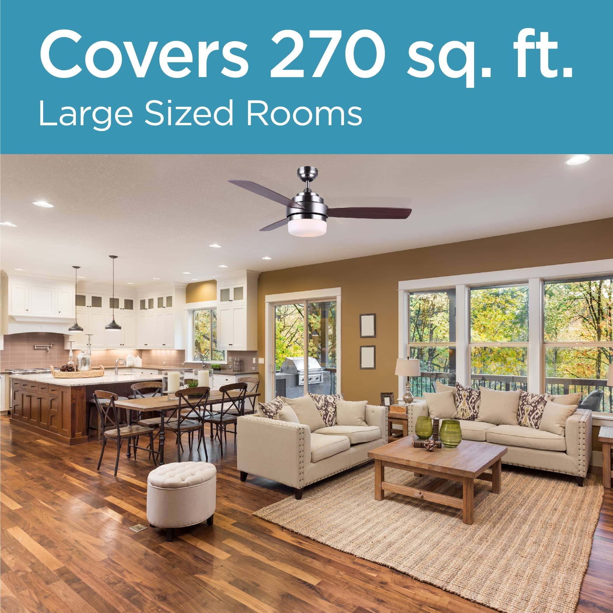 Covers 270 sq. ft.
Large Sized Rooms