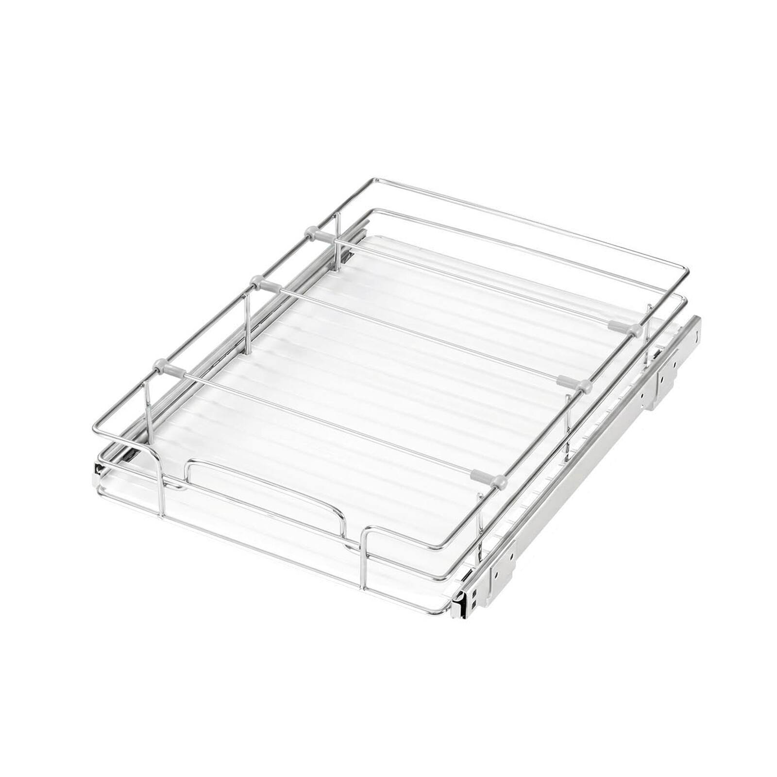 Alt View 5. VEVOR - Pull Out Cabinet Organizer 12.4"W x 16.54"D Steel Slide Out Drawers, for Kitchen Bathroom Pantry Home Organization - Chrome.