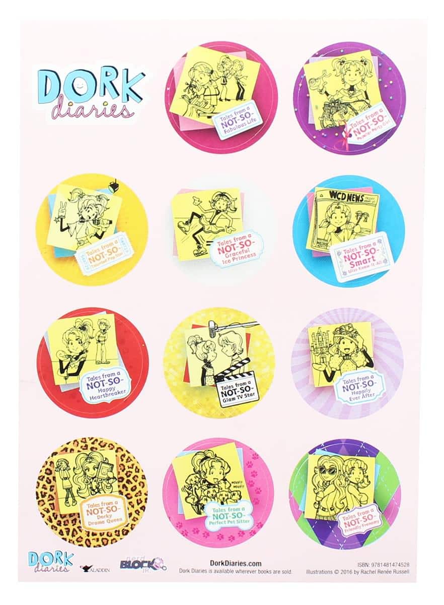 Nerd Block - Dork Diaries Stickers, 12 Count
