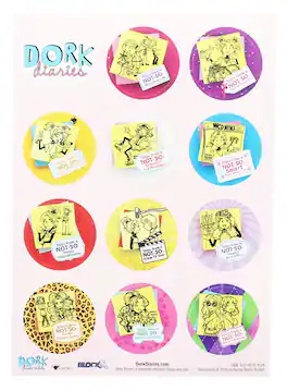 Nerd Block - Dork Diaries Stickers, 12 Count