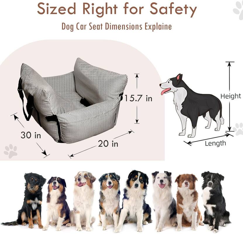 Sized Right for Safety
Dog Car Seat Dimensions Explaine
Height: 15.7 in
Length: 30 in
Width: 20 in