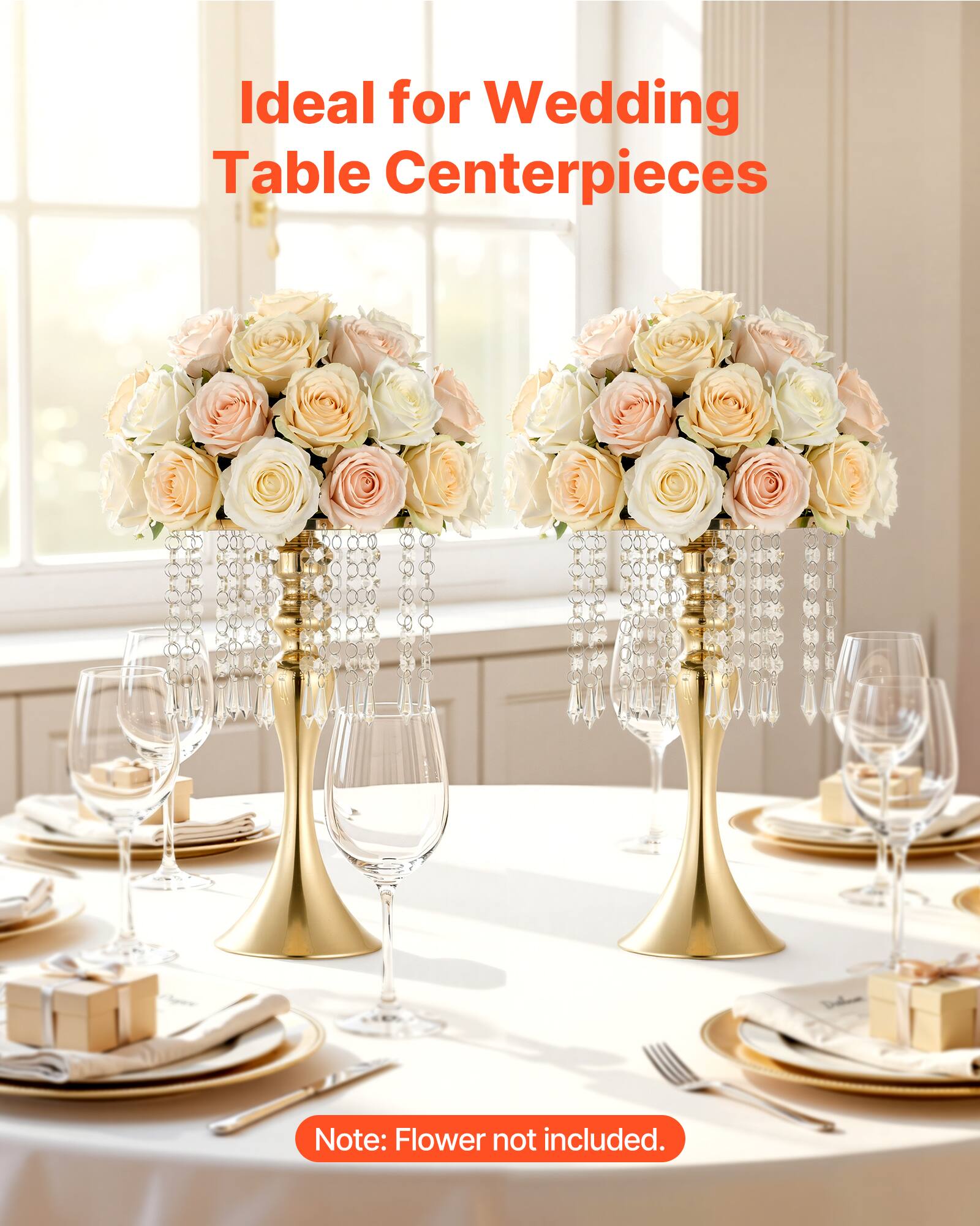Ideal for Wedding Table Centerpieces

Note: Flower not included.