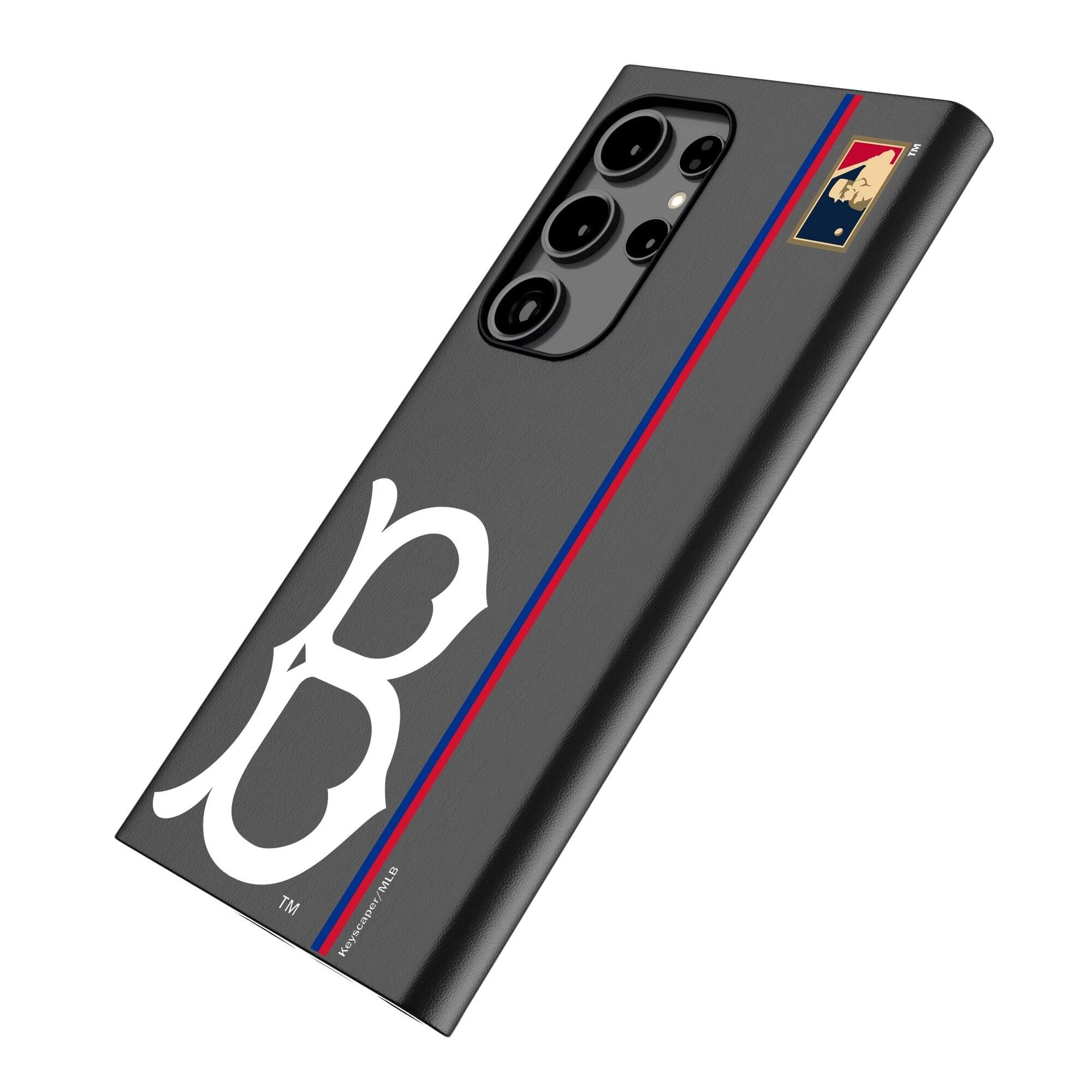 Alt View 1. Keyscaper - Brooklyn Dodgers Cooperstown Collection Galaxy Magnetic Bump Case - S25 Ultra - Black.