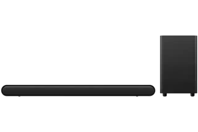 Front. TCL - 3.1 Ch Soundbar w/ Wireless Subwoofer S4310, 240W, Dolby Audio, DTS Virtual: X, Voice Assistant Input, Full Connectivity - Black.