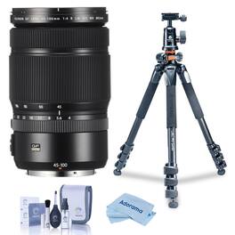 Bundle - Fujifilm - GF 45-100mm f/4 R LM WR Lens with Takama 3-Section Al Video Tripod