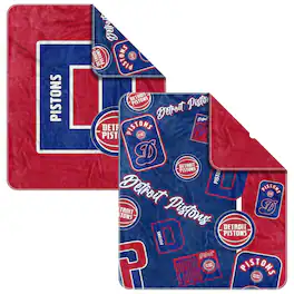 Logo Brands - Detroit Pistons 50- x 60- Dream Weave Throw Blanket - Royal