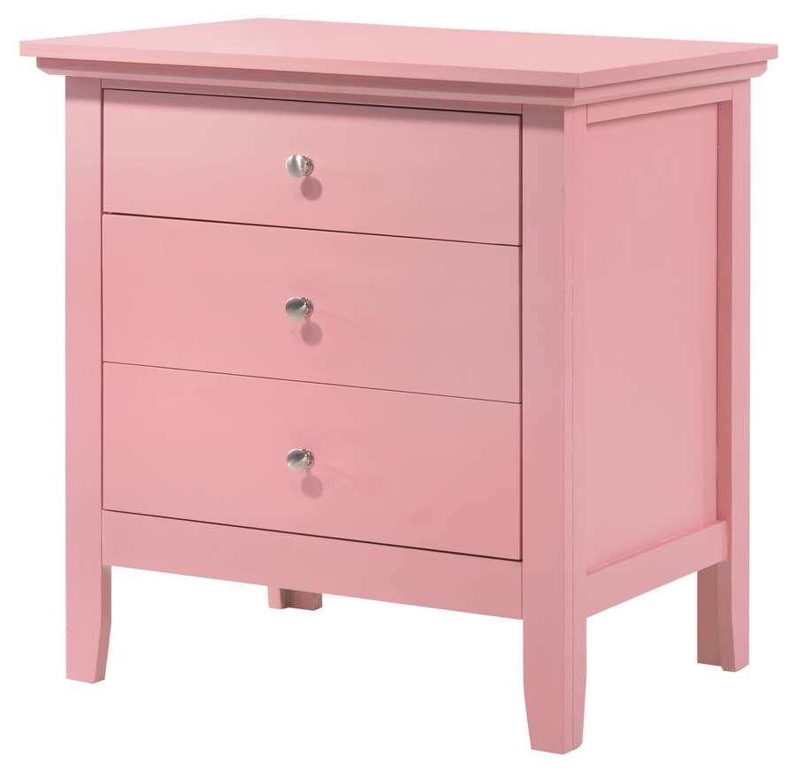 Pink Nightstand Set Tiramisubest Nightstand with Storage, Durable, Cheerful Color Pink ...