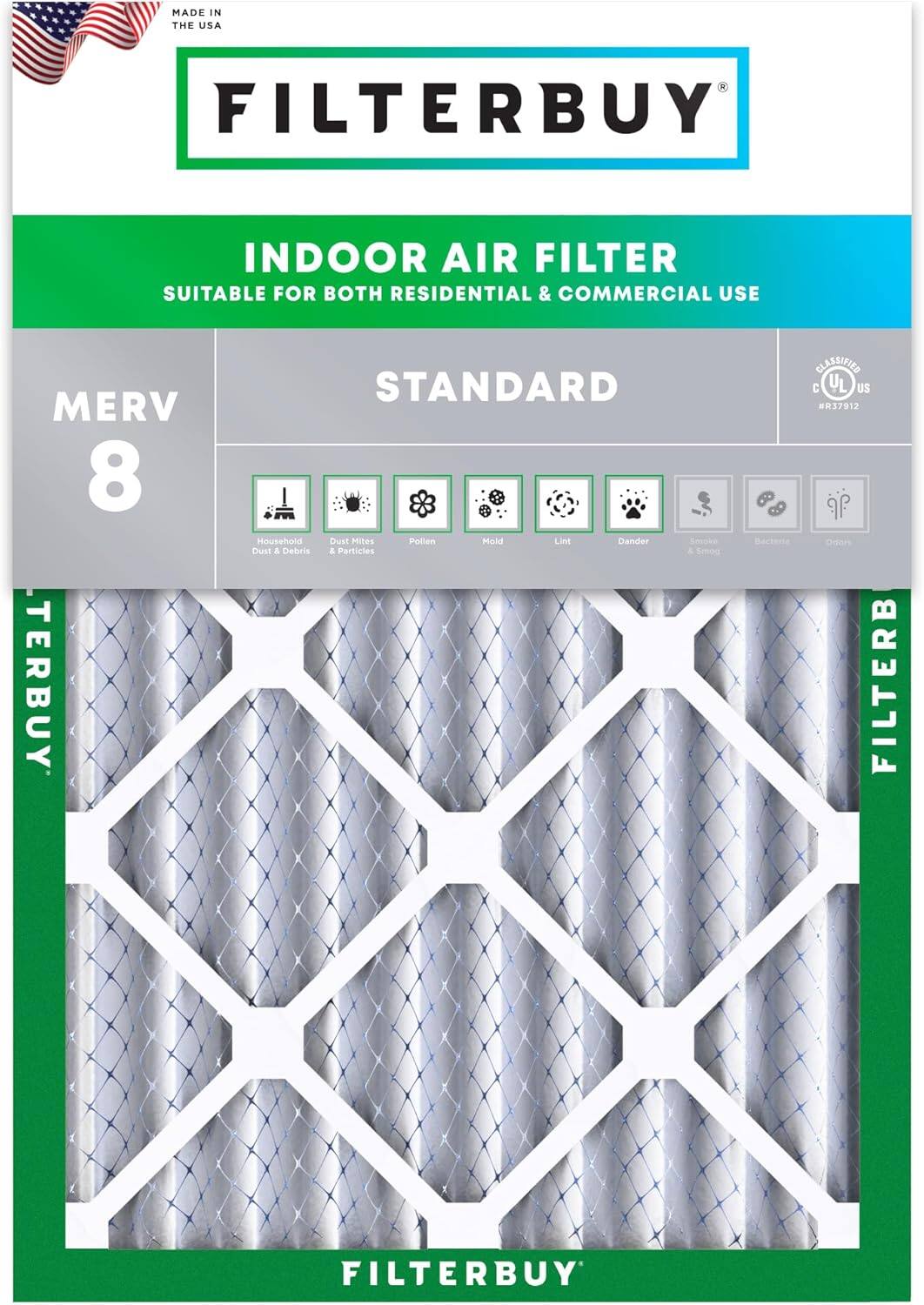 Filterbuy - 22x28x4 MERV 8 Dust & Allergy Defense, Electrostatic Pleated HVAC AC Furnace Air Filters Replacement (1-Pack) - Silver