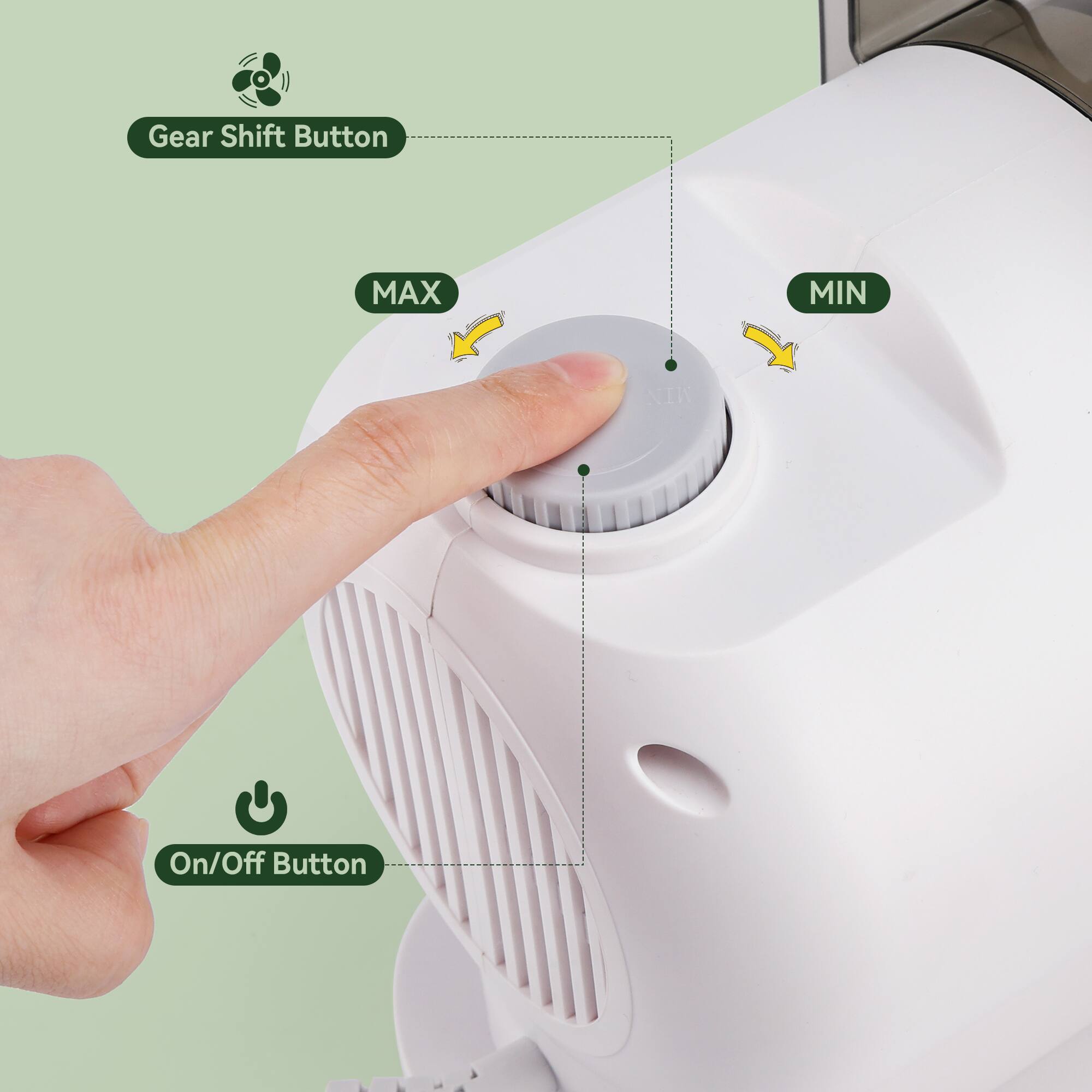 Gear Shift Button  
MAX  
MIN  
On/Off Button