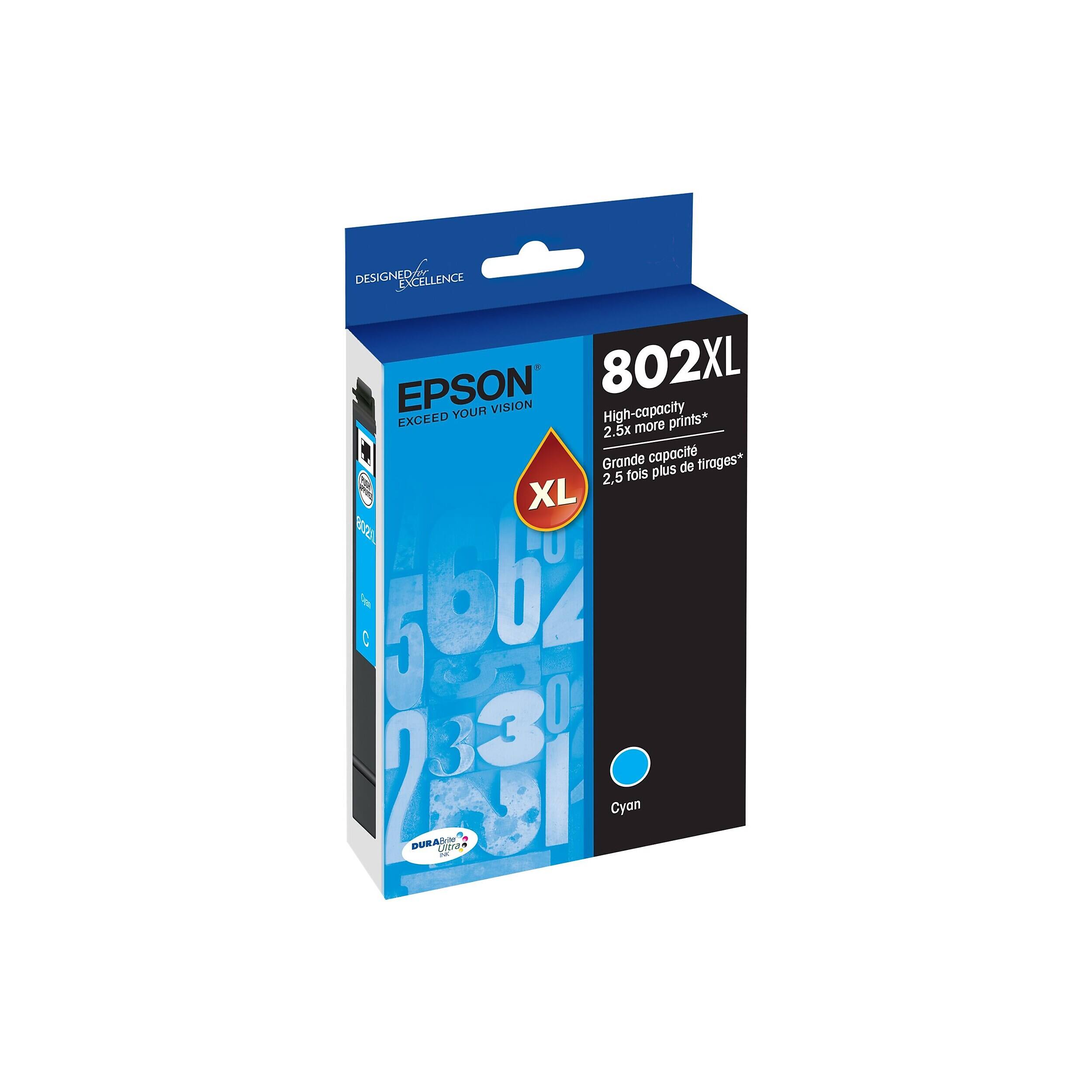DESIGNED EXCELLENCE EPSON 802XL YOUR VISION High-capacity EXCEED more prints* 2.5x Grande capacité tirages* plus de 2.5 fois XL Cyan