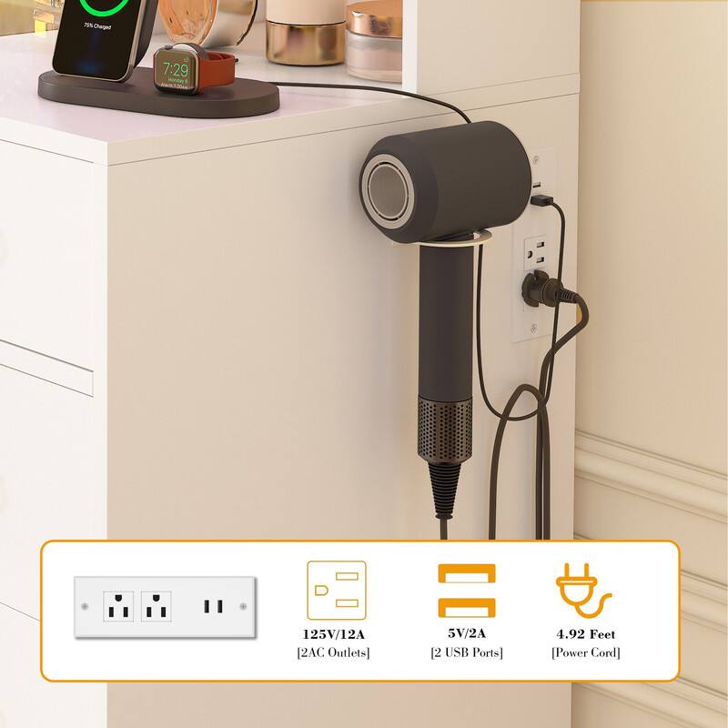 FO Chared  
7:29  
Malde  
125V/12A [2AC Outlets]  
5V/2A [2 USB Ports]  
4.92 Feet Power Cord