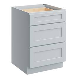 Boyel Living - 24 Inch 3 Drawer Kitchen Base Cabinet with Soft-Close Drawers - Dove Grey
