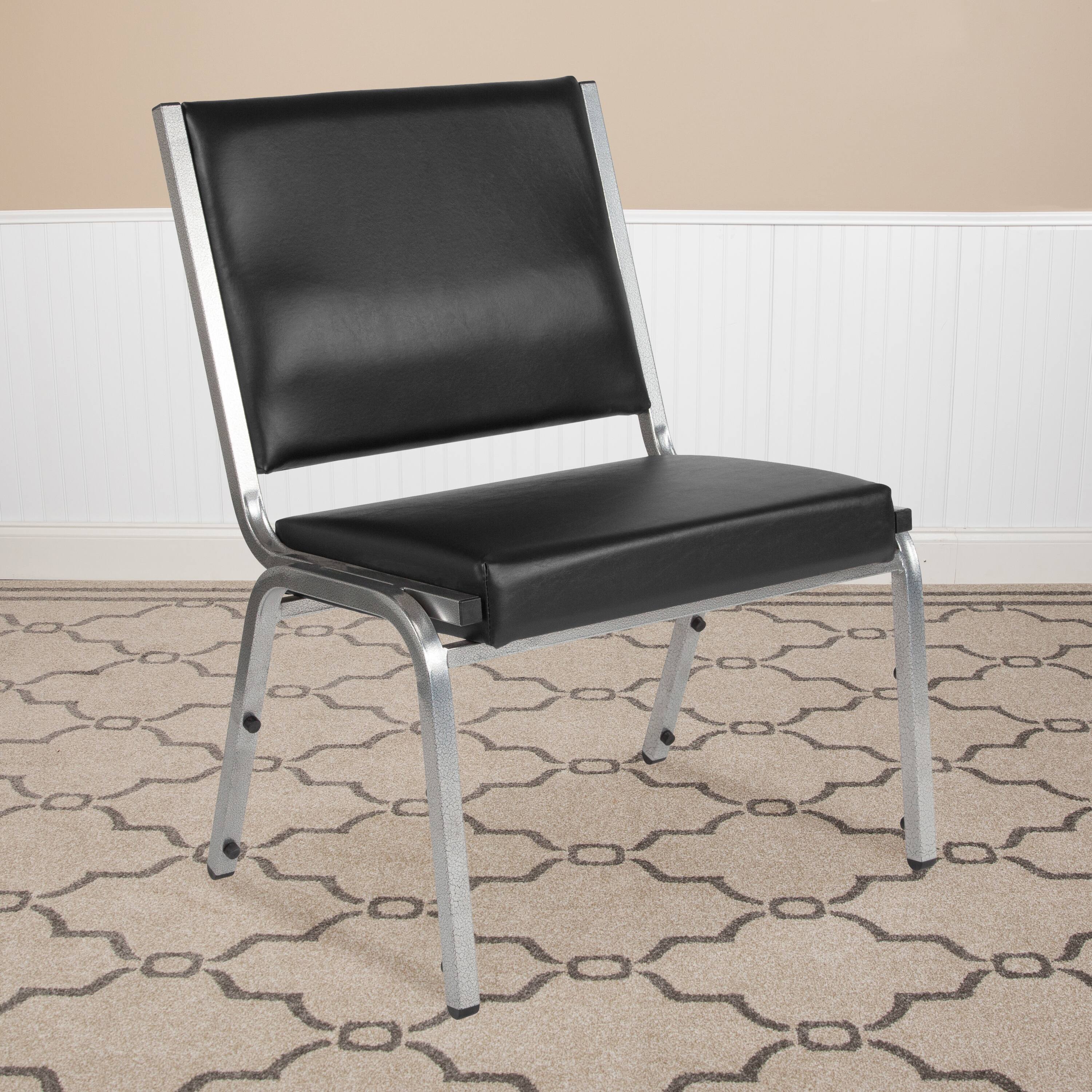 Alt View 1. Emma + Oliver - 950 lb. Rated Antimicrobial Bariatric medical Reception Chair - Black Vinyl.