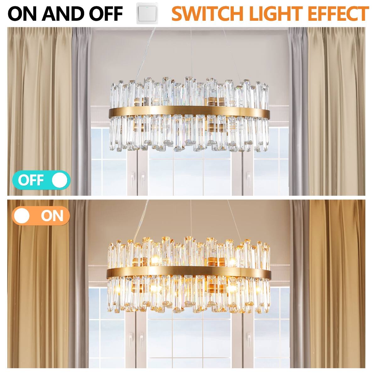 ON AND OFF  
SWITCH LIGHT EFFECT  
OFF  
ON
