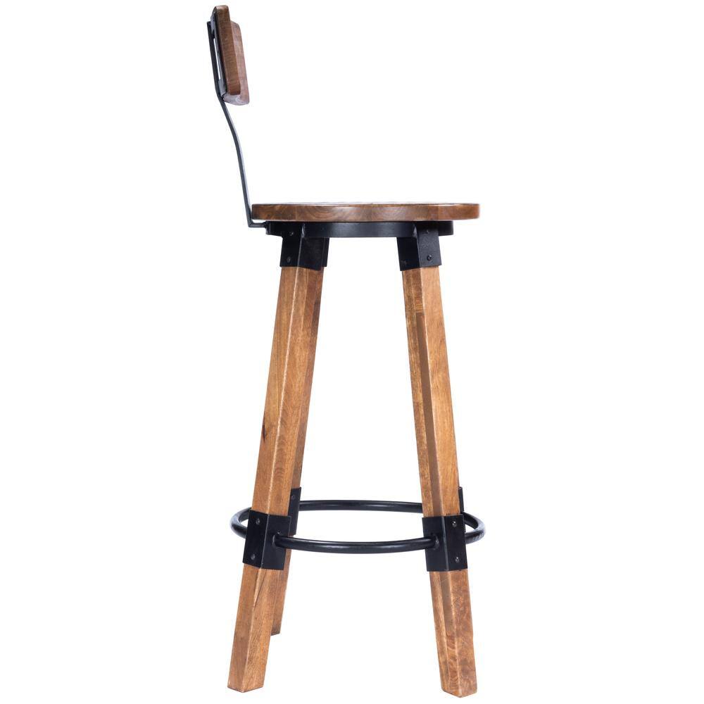 Alt View 1. Butler Specialty - Mountain Lodge Wood & Metal 30" Bar Stool - Natural Wood.