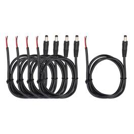 Unique Bargains - 5pcs DC Power Pigtails Cable, 5.5x2.5mm Male to Bare Wire, for PC, Laptop, Toys, Cellphone, Electronic Devices - Black