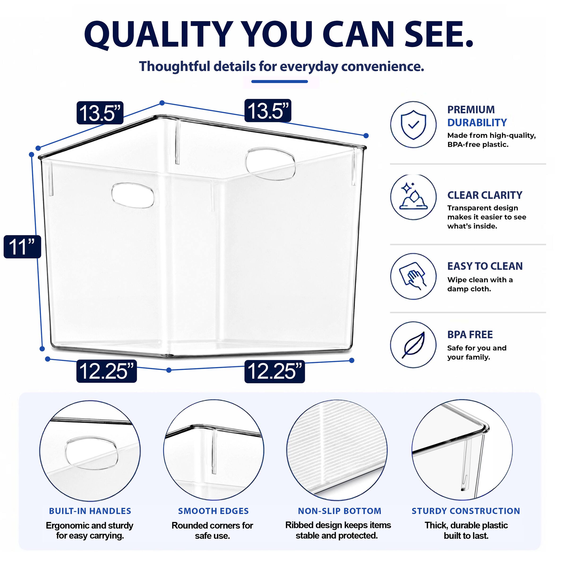 Sorbus 13.5x13.5 Cube Storage Bins, 2 Pack Extra Large Square Organizer ...