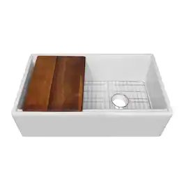 Whitehaus - Collection 30" Reversible Single Bowl Fireclay Sink Set - White