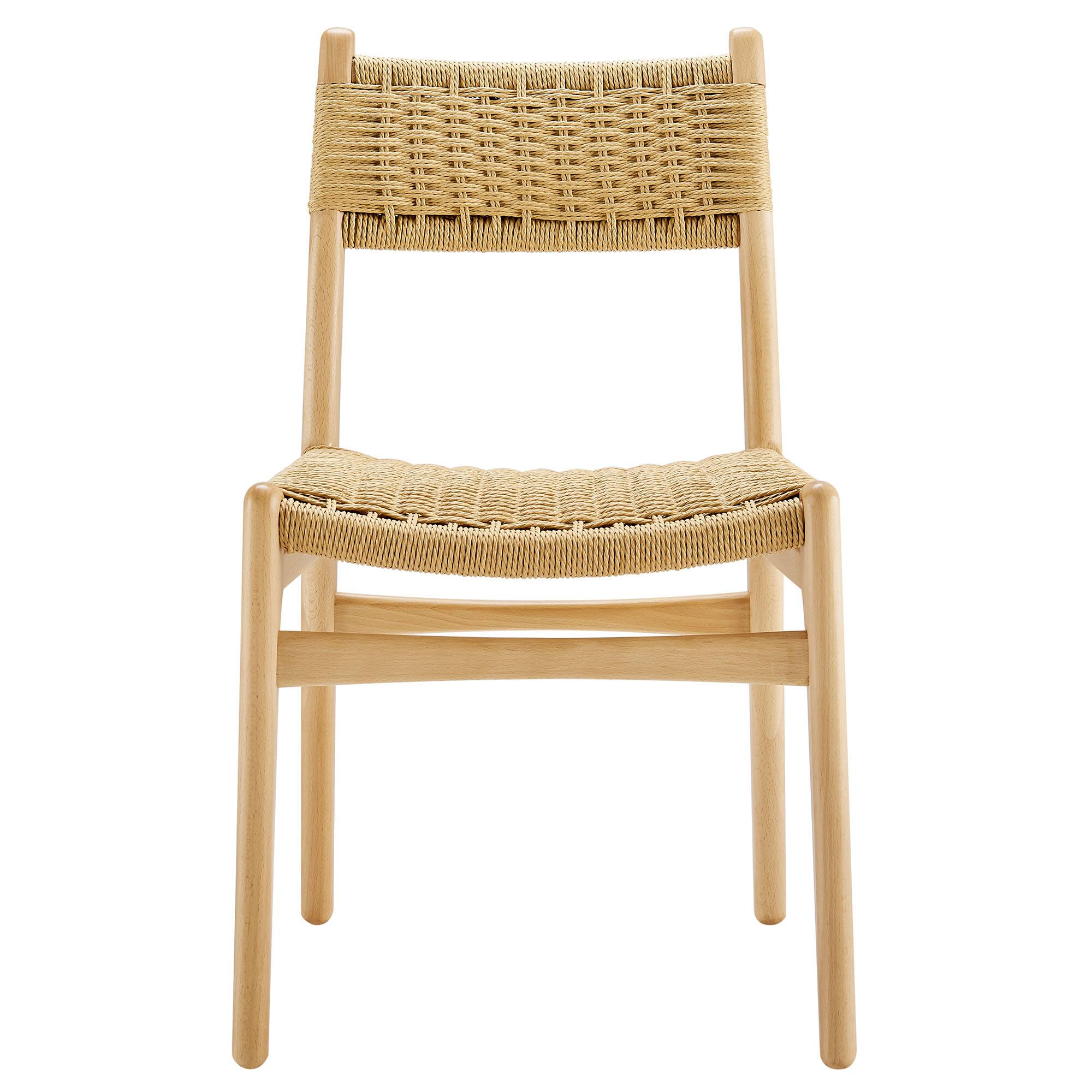 Alt View 3. Modway - Wynn Rope and Wood Dining Side Chairs Set of 2 by Modway - Brown.