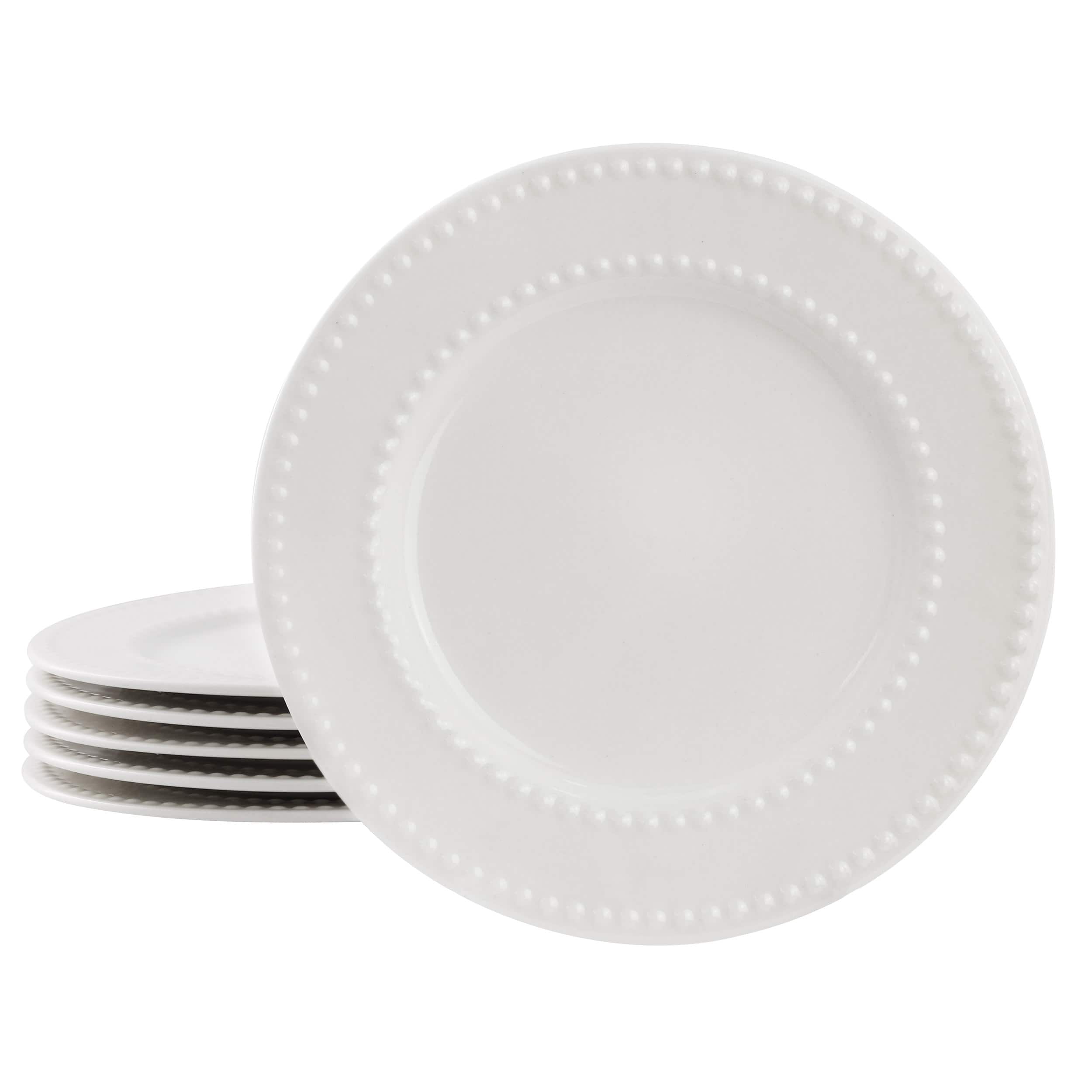 Elama - Olevia 6 Piece Stoneware Salad Plate Set, Service for 6 - White price history on PriceWatchPro