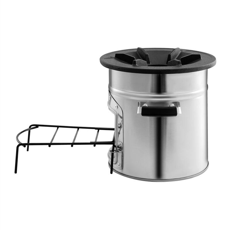 Alt View 1. HTUTWOO - Camping Rocket Stove - Portable Wood Burning Stove with Carrying Bag, Stainless Steel, Single Door for Outdoor - Silver.