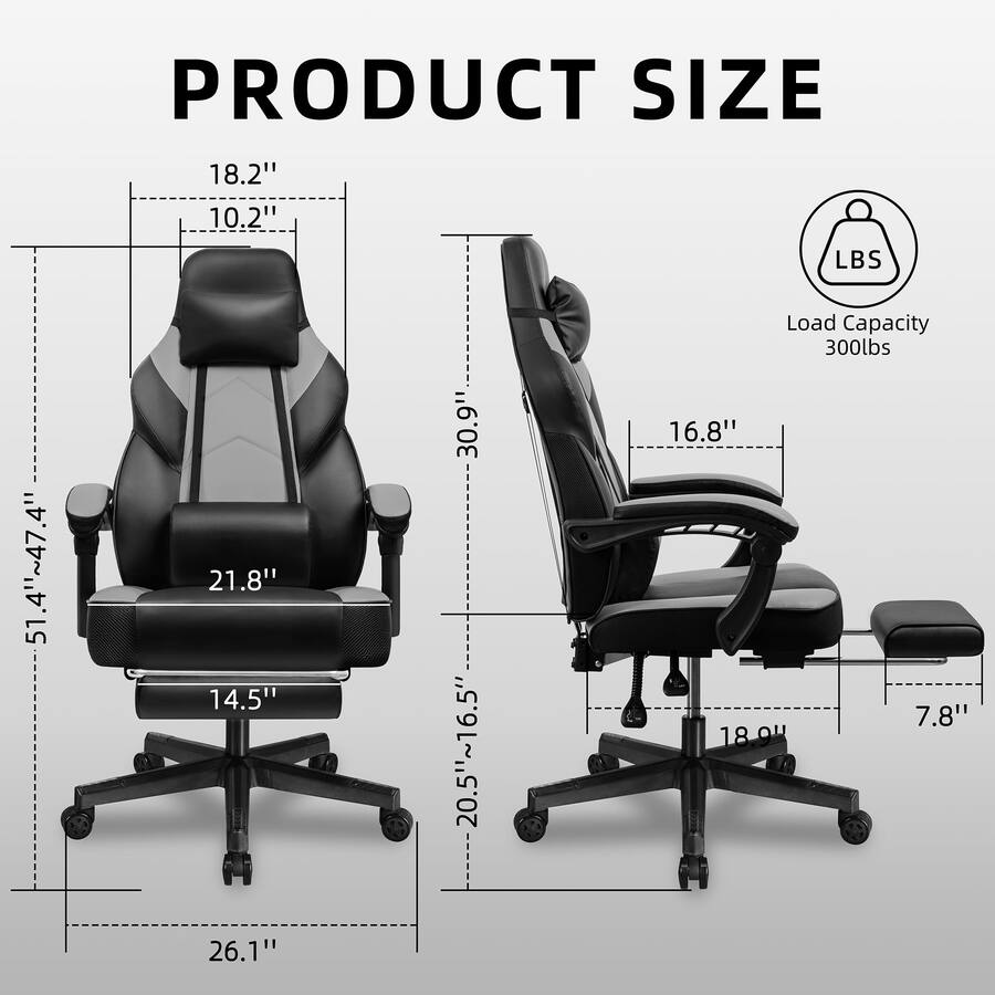 Hirose Alice Gaming Chair Computer with Footrest and Support Video Game ...