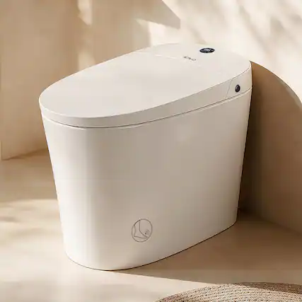 Front. EPLO - E18 One Piece Smart Toilet Bidet, Tank&Pump, Foam Shield, Auto Flush - White.