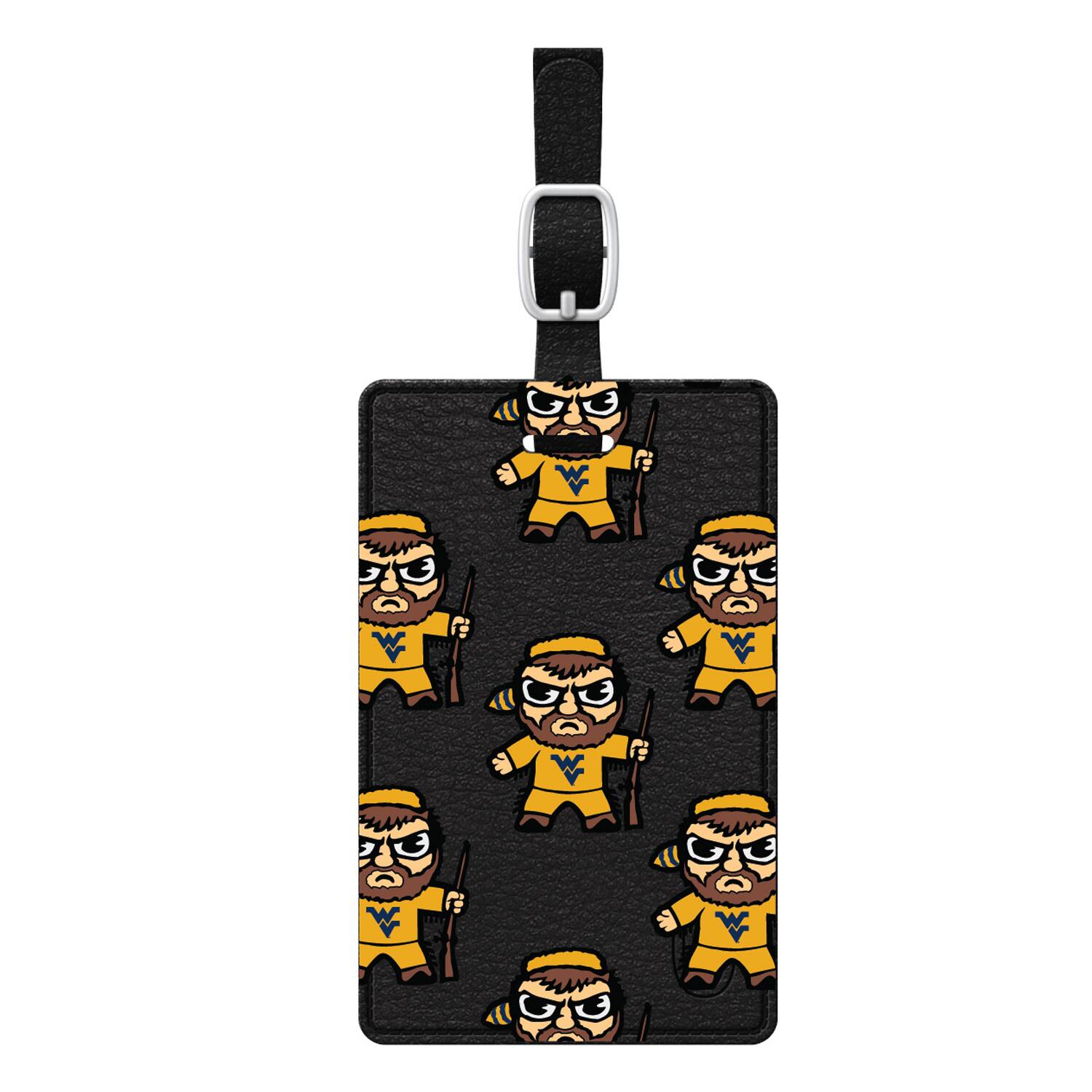 Front. OTM Essentials - Black West Virginia Mountaineers Mascot Tokyodachi Luggage Tag - Black.