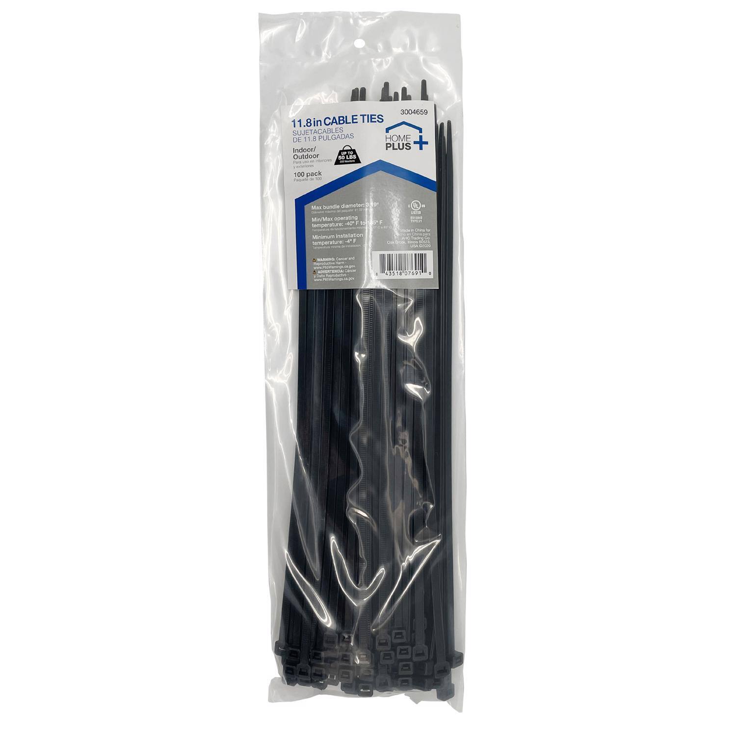 3004659 11.8in CABLE TIES SUJETACABLES De 11.0 PULGADAS HOME Inetoe PLUS + Duldoor adida 100 pack F - - Sundla samaten MIN sar operating 1 1 - temperature Mnum anetatm sumper a aias - - 8T8 OPARS

11.8in CABLE TIES
SUJETACABLES
DE 11.0 PULGADAS
Outdoor
100 pack

Max bundle diameter: 1/2 in
Max operating temperature: 40°F
Minimum installation temperature: -4°F

3004659
HOME PLUS