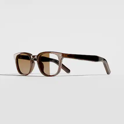 Front. VONDER - OSLO AI Glasses that Translate, Call & Remember, 16h+, Premium Audio, Privacy-First, Clear to Brown Transitions Lenses - Whiskey.