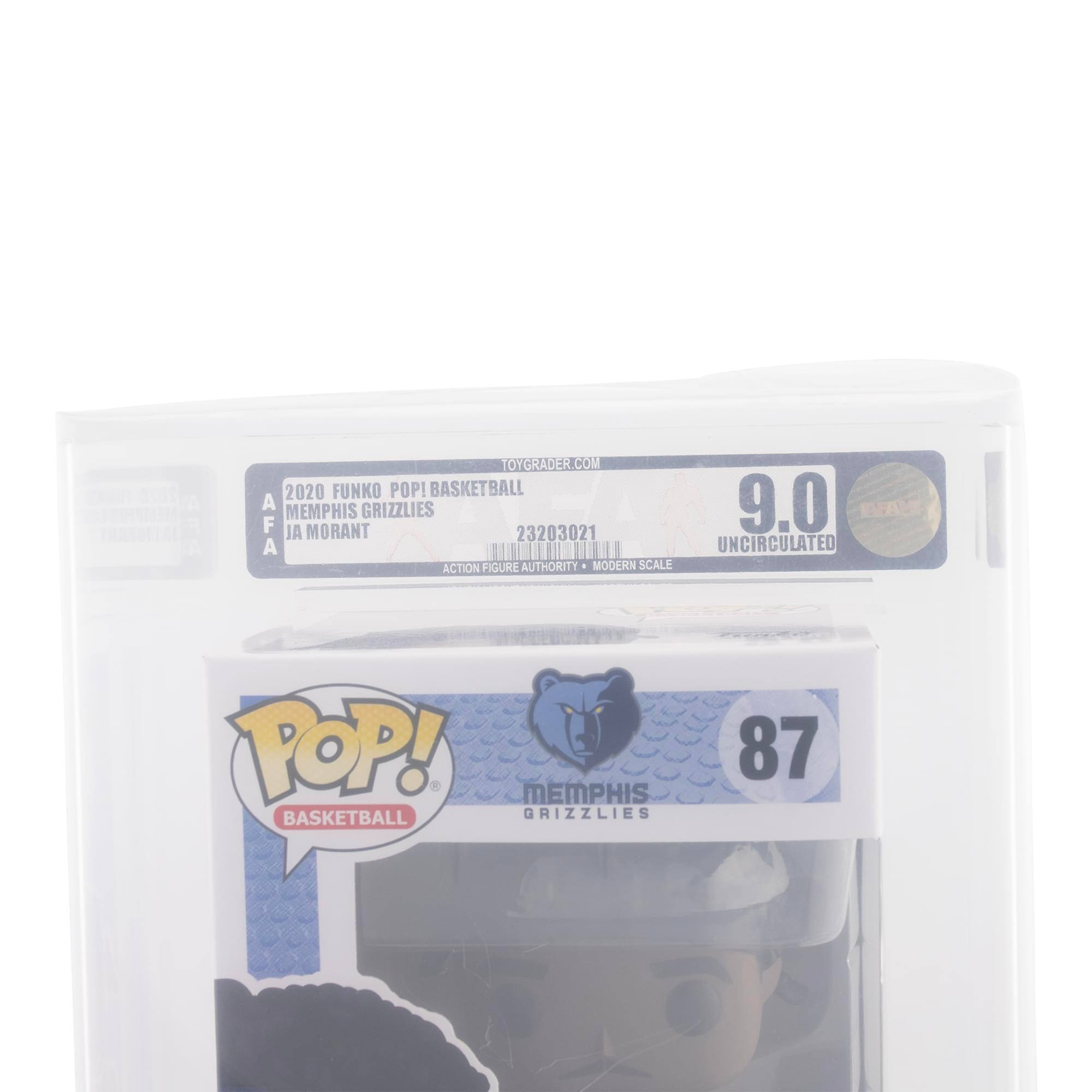 2020 Funko Pop! Basketball  
Memphis Grizzlies  
Ja Morant  
23203021  
9.0  
Uncirculated  
Action Figure Authority Modern Scale  
Priority: Modern Scale  
87