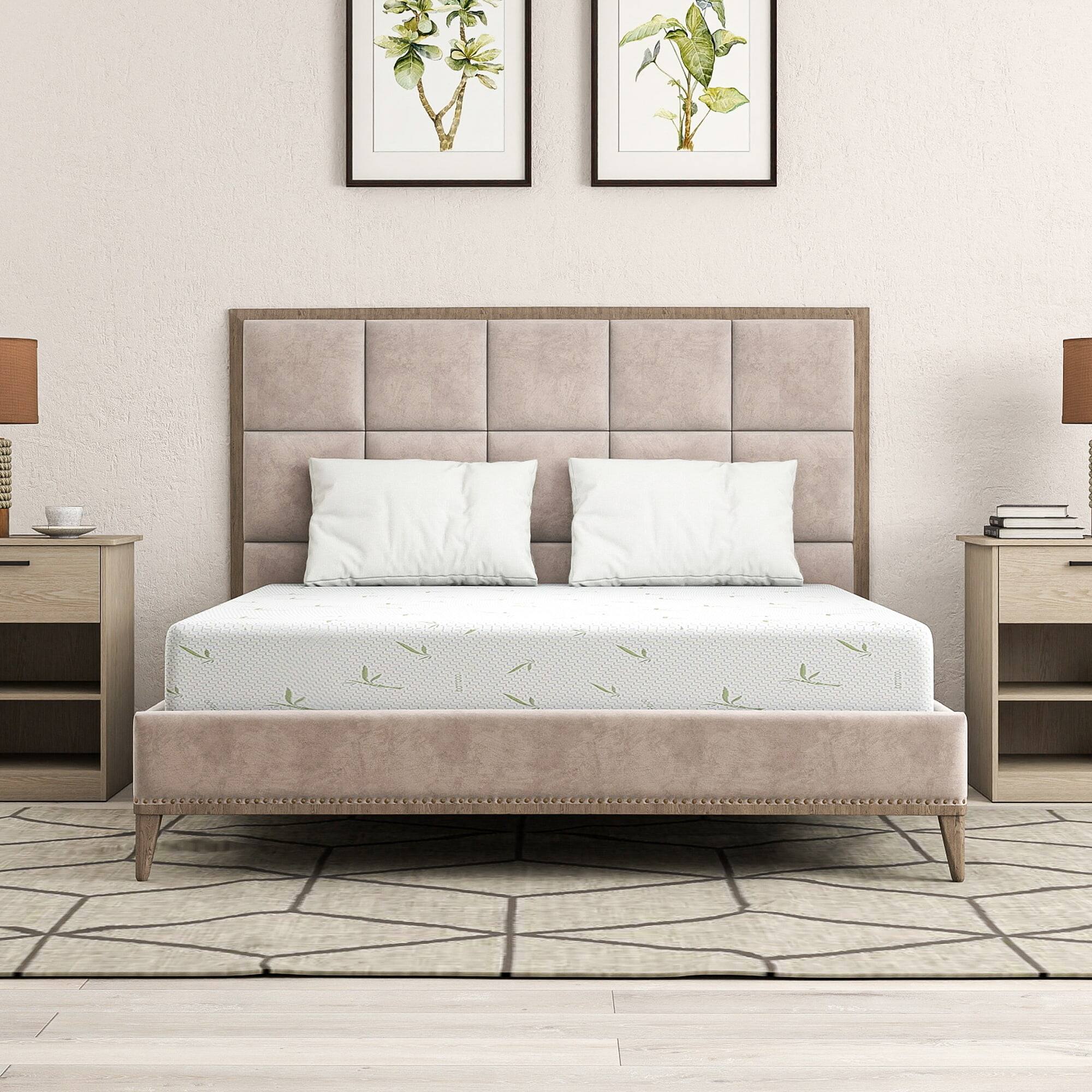 Alt View 7. Kadyn - Memory Foam Mattress, Green Tea & Cooling Gel, Fiberglass-Free, Medium Firm Bamboo - White.