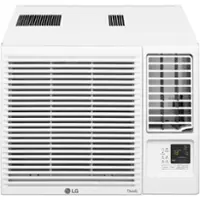 LG - 330 sq. ft. 7,600 BTU 115-Volt Window Air Conditioner with Cool, Heat and Wi-Fi Control - White - Front_Zoom